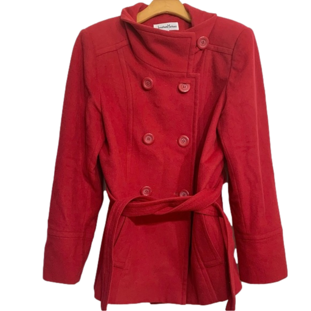 Women’s Vintage Red Pea Coat